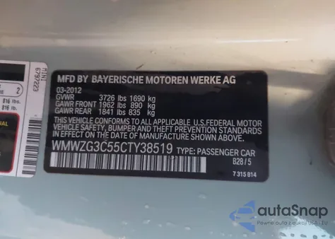 2012 Mini Cooper S Clubman z USA, uszkodzony, nr VIN WMWZG3C55CTY38519